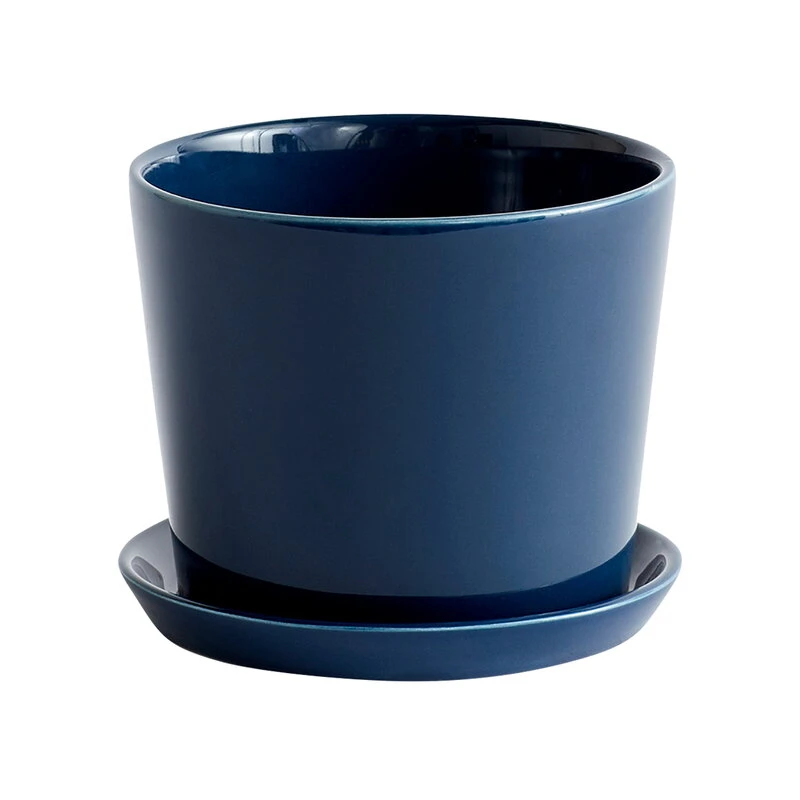 HAY Botanical Family Pot And Saucer, M, Dark Blue 1 HAY Botanical Family Pot And Saucer, M, Dark Blue