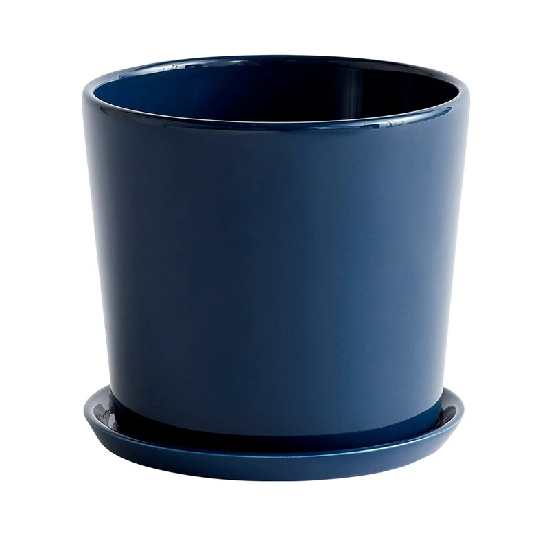 HAY Botanical Family Pot And Saucer, L, Dark Blue 1 HAY Botanical Family Pot And Saucer, L, Dark Blue