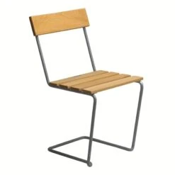 Grythyttan Stålmöbler Chair 1, Galvanized Steel - Oiled Oak