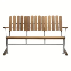 Grythyttan Stålmöbler Sofa 6, Galvanized Steel - Teak -Garden Furniture Store 10331 Soffa 6 teak fram