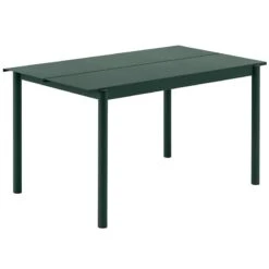 Muuto Linear Steel Table 140 X 75 Cm, Dark Green