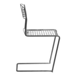Grythyttan Stålmöbler High Tech Chair, Galvanized Steel -Garden Furniture Store 10601 Stol High Tech varmfrz sida