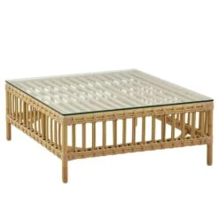 Sika-Design Maggie Exterior Pouf Module, Glass Top, Natural - White Cushion -Garden Furniture Store 15SikaDesign AK