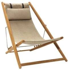 Skargaarden H55 Easy Chair, Teak - Canvas