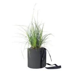 Bacsac Hanging Fabric Pot, 10 L, Black Grey -Garden Furniture Store 304082 4 POT SUSPENDRE ROND 10L TOILE GRIS ANTHRACITE ASPHALTE BACSAC