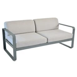 Fermob Bellevie 2-seater Sofa, Storm Grey - Flannel Grey