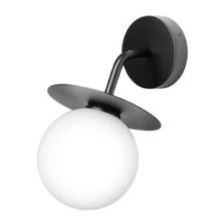 Nuura Liila Outdoor Wall Lamp, Black - Opal White