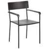 Serax August Chair With Armrests, Narrow, Black