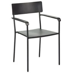 Serax August Chair With Armrests, Narrow, Black