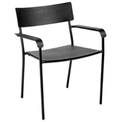Serax August Chair With Armrests, Wide, Black