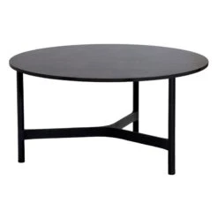 Cane-line Twist Coffee Table, Diam. 90 Cm, Lava Grey - Fossil Black