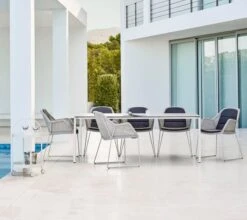 Cane-line Breeze Dining Chair, White Grey -Garden Furniture Store 5467LW 5467YSN98 5085AW P091CB 5002AW