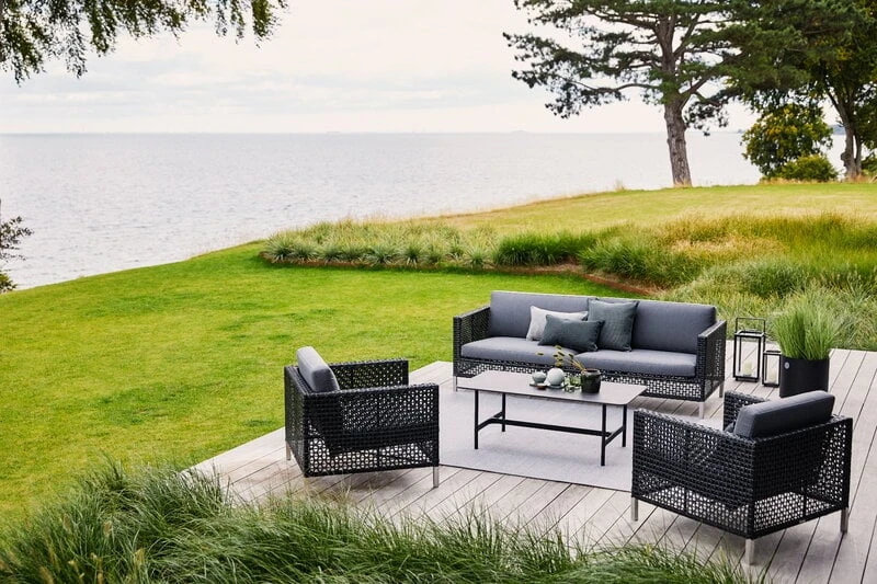 Cane-line Twist Coffee Table, 120 X 60 Cm, Lava Grey - Fossil Black 5 Cane-line Twist Coffee Table, 120 X 60 Cm, Lava Grey - Fossil Black - Image 5