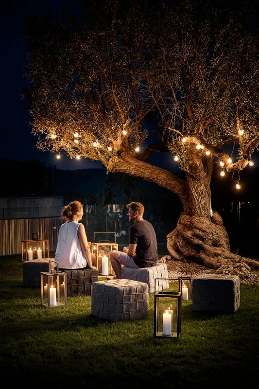 Cane-line Lighthouse Lantern, Rectangular, Teak - Lava Grey 3 Cane-line Lighthouse Lantern, Rectangular, Teak - Lava Grey - Image 3