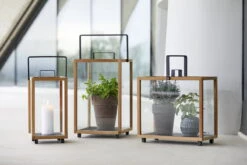 Cane-line Lighthouse Lantern, Small, Teak - Lava Grey -Garden Furniture Store 5724TAL 5725TAL 5726TAL