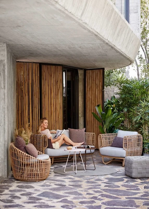 Cane-line Cube Footstool, Taupe 3 Cane-line Cube Footstool, Taupe - Image 3