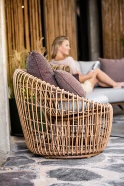 Cane-line Nest Round Chair, Natural - Light Grey 9 Cane-line Nest Round Chair, Natural - Light Grey -Garden Furniture Store 57422USL
