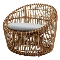 Cane-line Nest Round Chair, Natural - Light Grey