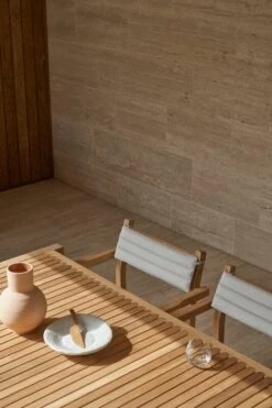 Carl Hansen & Søn AH901 Outdoor Dining Table, 100 X 203 Cm, Teak -Garden Furniture Store AH901 AH502 teak untreated AH502B agoralisolifeoat detail