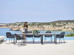 Cane-line Breeze Seat Cushion For Stackable Dining Chair, Black -Garden Furniture Store Breeze black Pure alu basalt 210x100 100x100 model1 f7 2