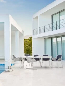 Cane-line Breeze Dining Chair, White Grey -Garden Furniture Store Breeze chair white Pure table alu White concrete 210x100 F