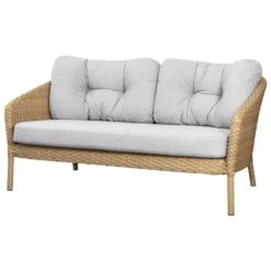 Cane-line Ocean 2-seater Sofa, Large, Natural - White Grey