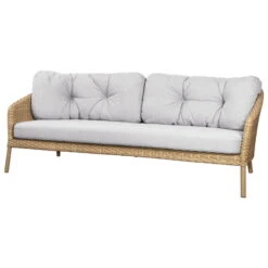 Cane-line Ocean 3-seater Sofa, Large, Natural - White Grey