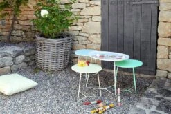 Fermob Cocotte Low Table, Acapulco Blue -Garden Furniture Store COCOTTE BLANC COTON VERT OPALINE GORDES BCJ23 SEBASTIEN EROME 3