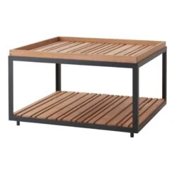 Cane-line Level Coffee Table, Large, Teak - Lava Grey