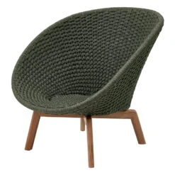 Cane-line Peacock Lounge Chair, Teak - Dark Green