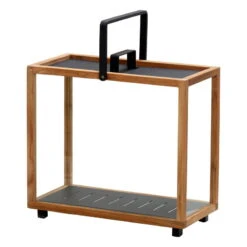 Cane-line Lighthouse Lantern, Rectangular, Teak - Lava Grey