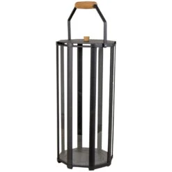 Cane-line Lightlux Lantern With Teak Handle, L, Lava Grey