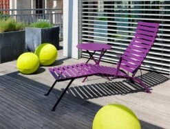 Fermob Bistro Metal Chaise Longue, Cotton White -Garden Furniture Store Chaise longue Bistro Fermob violet Aubergine 1