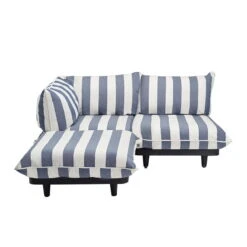 Fatboy Paletti Sofa, 3 Modules, Left, Stripe Ocean Blue
