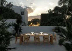 GUBI Atmosfera Table, 281 X 105 Cm, Teak -Garden Furniture Store GUBI Gubi Goes Al Fresco Obello C Chair Atmosfera