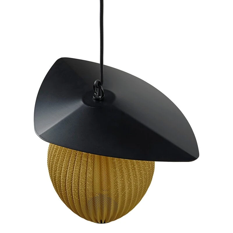 GUBI Satellite Outdoor Pendant, 22 Cm, Black - Mustard Gold 3 GUBI Satellite Outdoor Pendant, 22 Cm, Black - Mustard Gold - Image 3