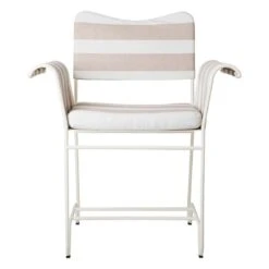GUBI Tropique Chair, Classic White - Leslie Stripe 40 6 GUBI Tropique Chair, Classic White - Leslie Stripe 40 -Garden Furniture Store Gubi 2023 FRT Tropique Dining Chair White Frame Leslie Stripe 40