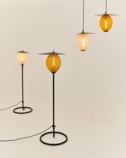 GUBI Satellite Outdoor Pendant, 27 Cm, Black - Mustard Gold -Garden Furniture Store Gubi SATELITE LAMP 1