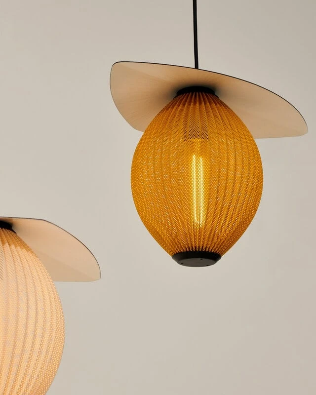 GUBI Satellite Outdoor Pendant, 22 Cm, Black - Mustard Gold 2 GUBI Satellite Outdoor Pendant, 22 Cm, Black - Mustard Gold - Image 2