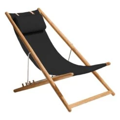 Skargaarden H55 Easy Chair, Teak - Black Agora