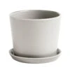 HAY Botanical Family Pot And Saucer, M, Light Grey