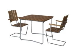 Grythyttan Stålmöbler Armchair A2, Galvanized Steel - Teak -Garden Furniture Store Klassikerserien bord B31 84 A2 teak obehandlad