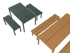 Muuto Linear Steel Bench 170 Cm, Burnt Orange -Garden Furniture Store Linear steel group burnt orange green Muuto hi res 1