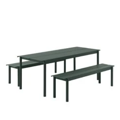 Muuto Linear Steel Bench 170 Cm, Dark Green -Garden Furniture Store Linear steel outdoor set 200x75 dark green Muuto hi res
