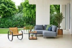 Cane-line Parc Rocking Chair, Teak - Lava Grey -Garden Furniture Store Moments lounge modul parc rocking chair
