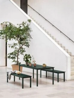 Muuto Linear Steel Bench 110 Cm, Dark Green -Garden Furniture Store Muuto Linear steel series table bench dark green Muuto low res 1