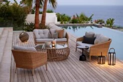 Cane-line Ocean 2-seater Sofa, Large, Natural - White Grey -Garden Furniture Store Ocean nest footstool large