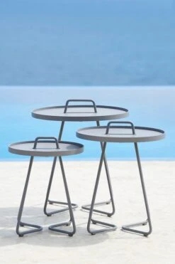 Cane-line On-the-move Table, Large, Light Grey -Garden Furniture Store On the move side tables