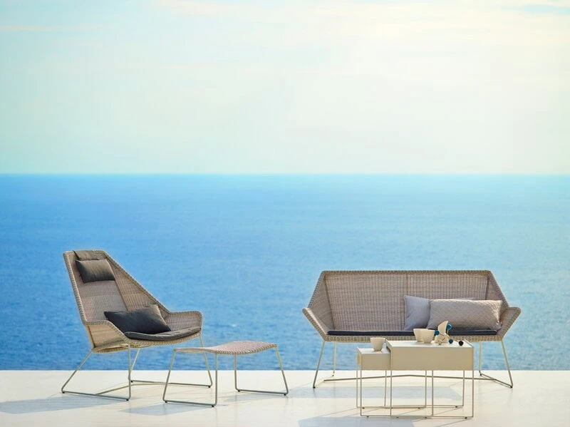 Cane-line Breeze Highback Chair, White Grey 2 Cane-line Breeze Highback Chair, White Grey - Image 2