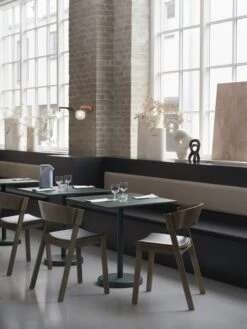 Muuto Linear Steel Café Table 70 X 70 Cm, Dark Green -Garden Furniture Store cover side chair stained dark brown refine leather black linear steel cafe table dark green rime wall lamp orange muuto org